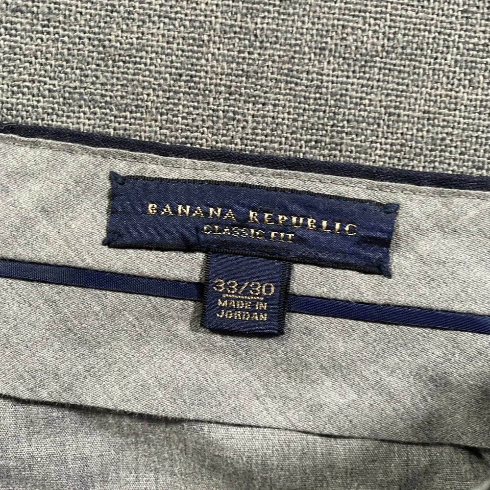 Banana Republic Classic Fit Men's Pinstripe Wool‎ Blend Dress Pants 33x30 Navy